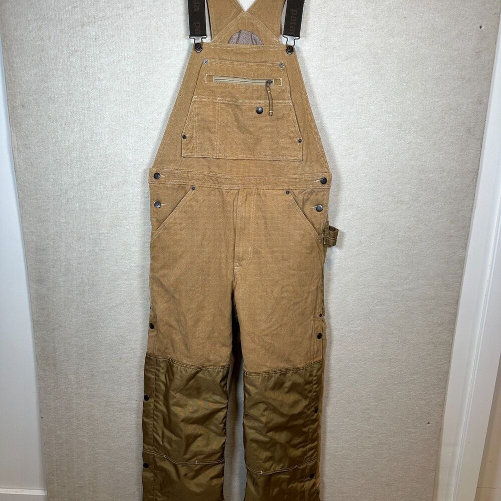 Patagonia Iron Forge Hemp Bib Overalls Mens M 34x30 Brown Workwear